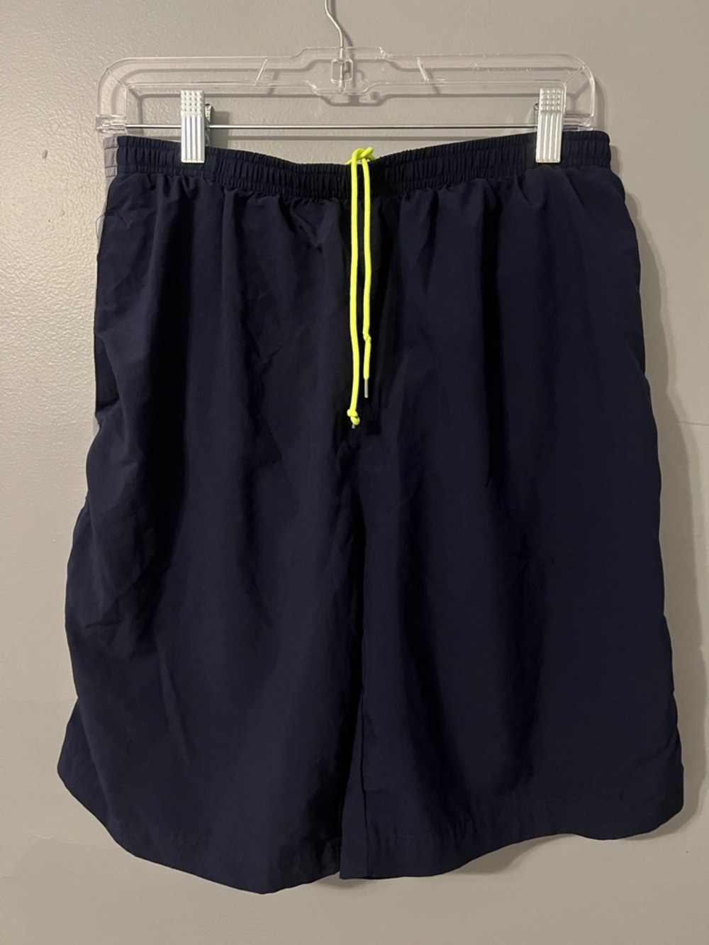 Under Armour Dark Navy Swim Trunks with Neon Yellow Drawcord